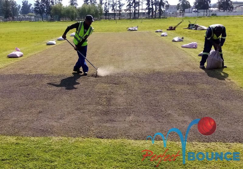 Perfect Bounce Pre-season cricket maintenance, Scarify and top-dress of wickets